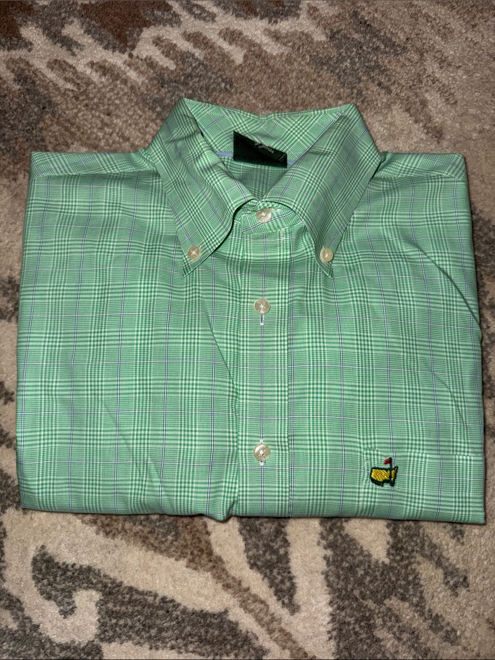 Masters Bobby Jones Green/Purple Plaid Button-Down Shirt M